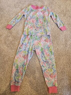 Pottery Barn Kids Lilly Pulitzer Mermaid Print Pajama Set
